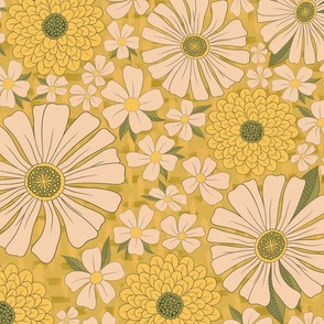 Retro Ditsy Floral -  marigold
