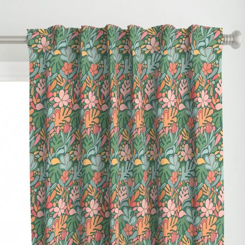 retro floral curtain