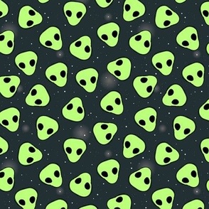 Grunge alien invasion outer space science fiction stars design lime green on midnight charcoal