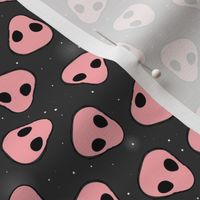 Grunge alien invasion outer space science fiction stars design pink girls charcoal night