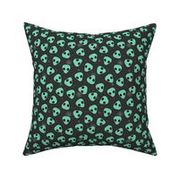 Grunge alien invasion outer space science fiction stars design teal on charcoal night