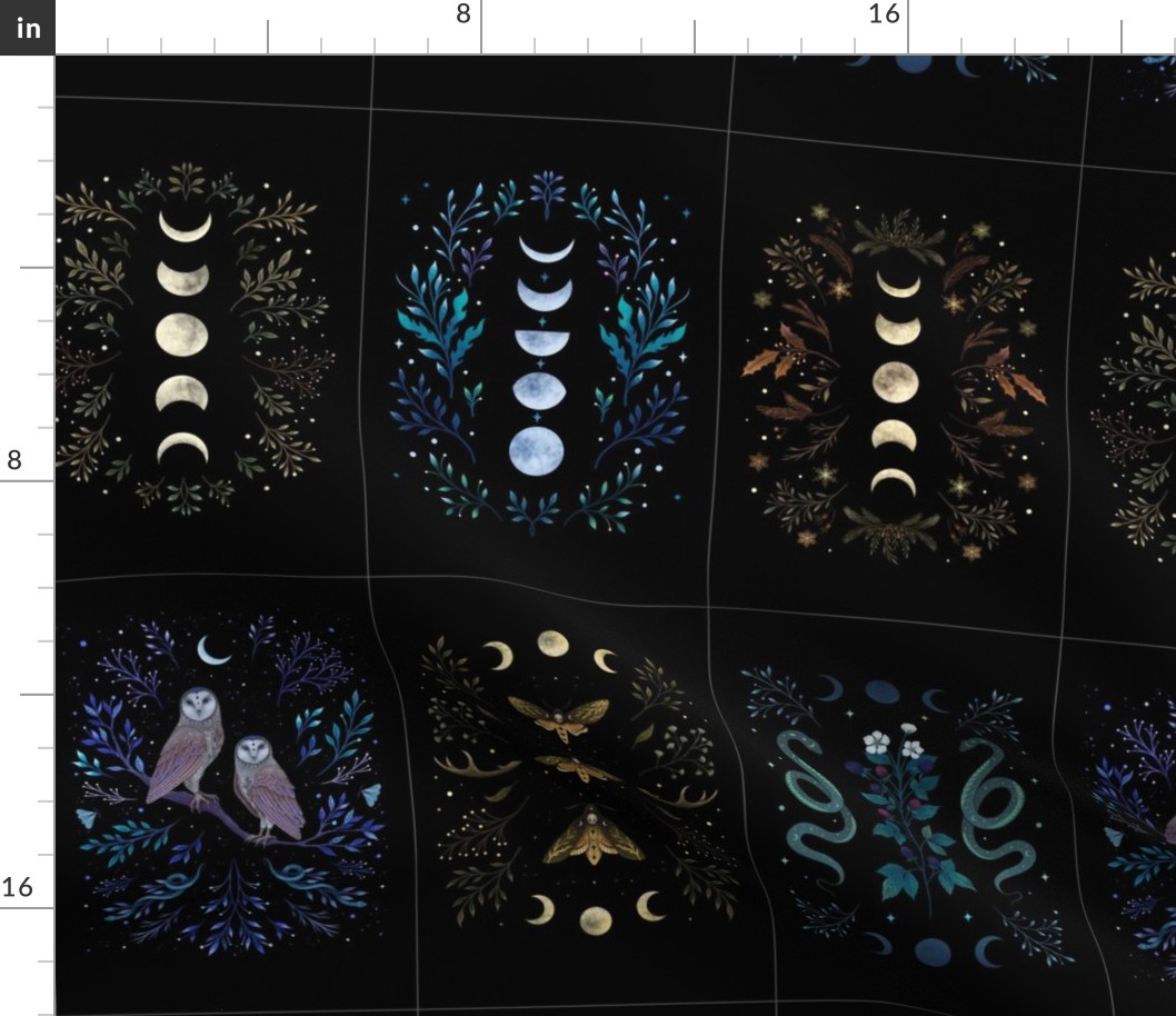 6"x 9" MoonLight Garden Collection - Quilt Panel 