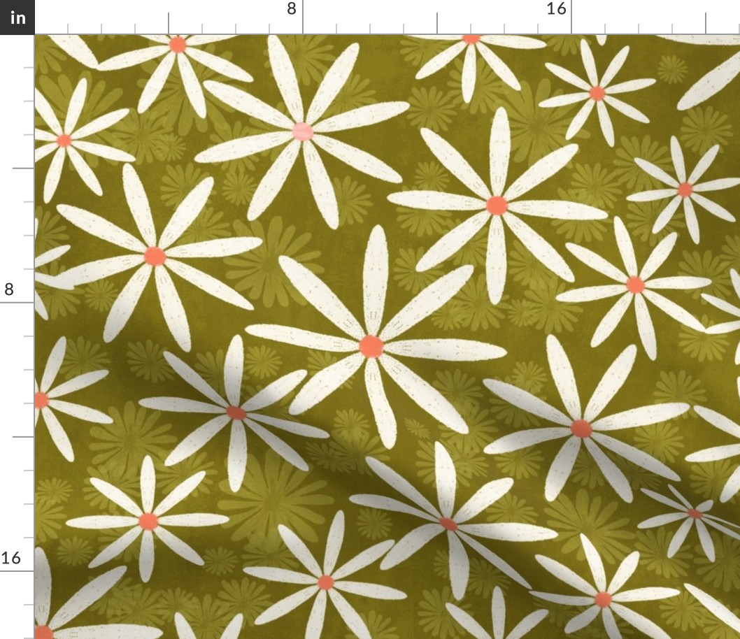 Ditsy Daisy_Moss Green_Large