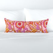 '60's inspired retro groovy flower power Pink Orange Yellow