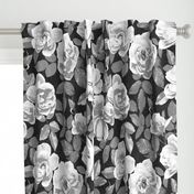 Monochrome Textured Pop Art Roses - extra-large