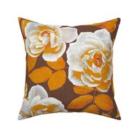 Pop Art Roses in Copper and Rust - extra-large