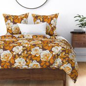 Pop Art Roses in Copper and Rust - extra-large