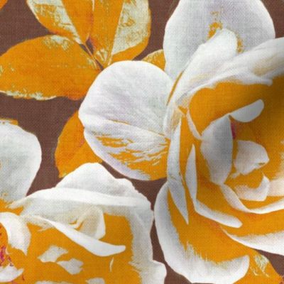 Pop Art Roses in Copper and Rust - extra-large