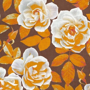 Pop Art Roses in Copper and Rust - extra-large