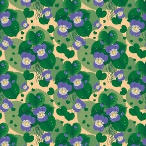 Wild Violet Medley - Retro Floral Challengew - Medium Scale