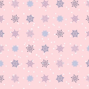 Purple and blue snowflakes - Large scale