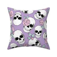 Day of the dead - Skulls and roses halloween skeleton design boho style lilac blue blush pink girls LARGE