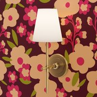 Retro Vibes Floral - Purples and Pinks - Large Scale