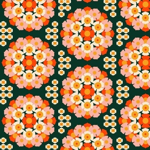 Retro flowers middle scale