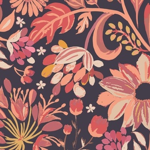 Isabella Retro Floral Dark Jumbo