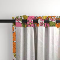 Retro 1960s/1970s Pink, Yellow & Orange Floral