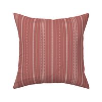 Adler Stripe: Dusty Red & Mocha Thin Stripe, Modern Dotted Stripe 