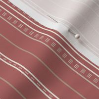 Adler Stripe: Dusty Red & Mocha Thin Stripe, Modern Dotted Stripe 