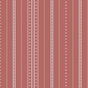 Adler Stripe: Dusty Red & Mocha Thin Stripe, Modern Dotted Stripe 