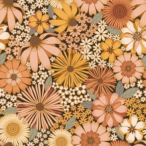 Doodle art floral seamless pattern folk flower wallpaper cute  wall  stickers design fashion art  myloviewcom