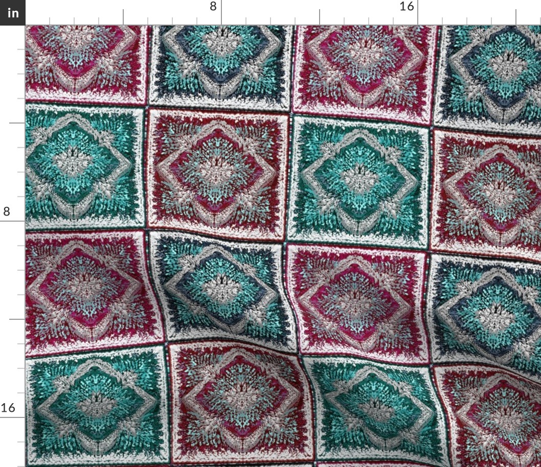 Knitting, granny squares, knitted squares 