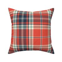 Headmaster Plaid - Red Navy Blue Mint Large Scale