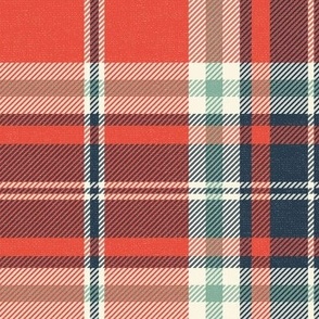 Headmaster Plaid - Red Navy Blue Mint Large Scale