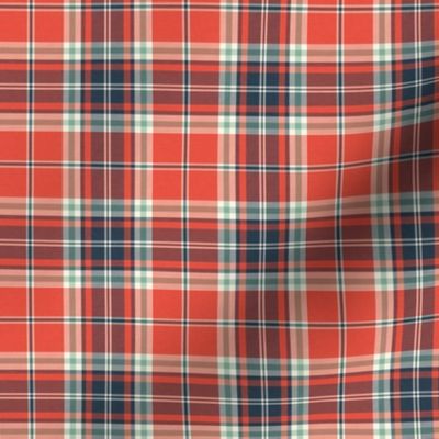 Headmaster Plaid - Red Navy Blue Mint Small Scale