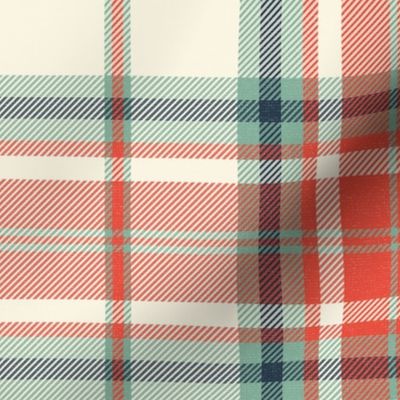 Headmaster Plaid - Ivory Red Mint Large Scale