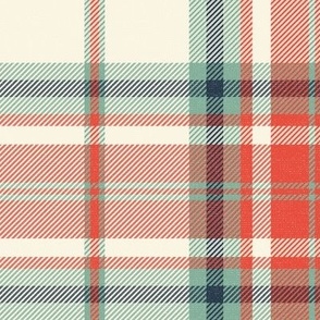 Headmaster Plaid - Ivory Red Mint Large Scale