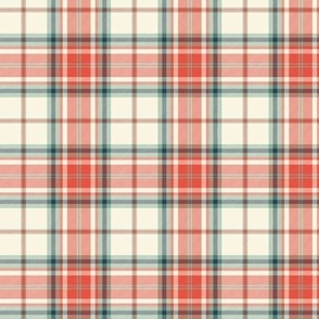 Headmaster Plaid - Ivory Red Mint Small Scale