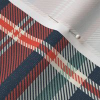 Headmaster Plaid - Navy Blue Red Large Scale