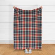 Headmaster Plaid - Navy Blue Red Large Scale
