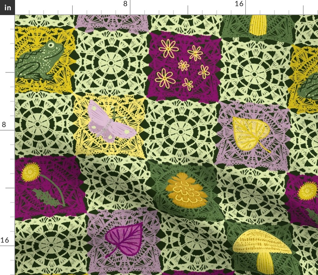 Granny Squares: Woodland Crochet Cheater Quilt by Brittanylane