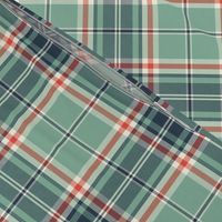 Headmaster Plaid - Mint Green Navy Blue Red Regular Scale