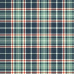 Headmaster Plaid - Navy Blue Mint Green Small Scale