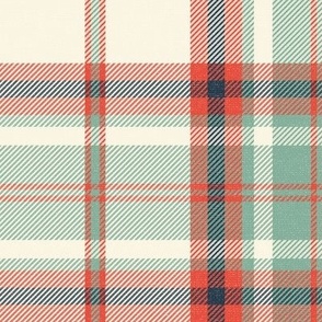 Headmaster Plaid - Ivory Mint Green Red Large Scale