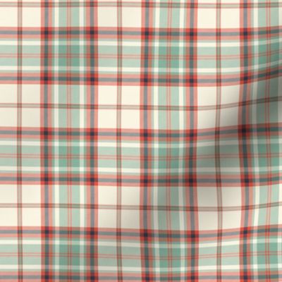 Headmaster Plaid - Ivory Mint Green Red Small Scale