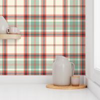 Headmaster Plaid - Ivory Mint Green Red Small Scale