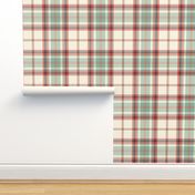 Headmaster Plaid - Ivory Mint Green Red Small Scale