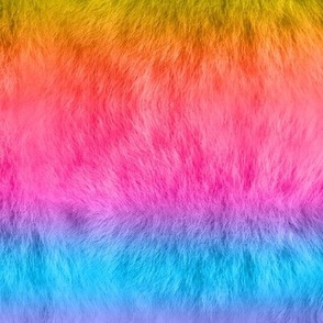 Faux Rainbow Fur 