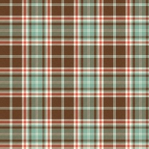 Headmaster Plaid - Chocolate Brown Mint Green Red Small Scale