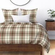 Headmaster Plaid - Ivory Chocolate Brown Mint Green Large Scale