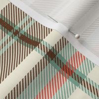 Headmaster Plaid - Ivory Chocolate Brown Mint Green Large Scale