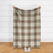 Headmaster Plaid - Ivory Chocolate Brown Mint Green Large Scale
