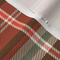 Headmaster Plaid - Chocolate Brown Red Mint Large Scale
