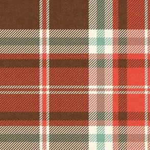 Headmaster Plaid - Chocolate Brown Red Mint Large Scale