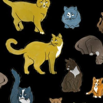 Retro Cats  (Black)