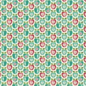 Gingham Apple Appliqués - Turquoise Red XSmall