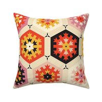 Hexiflora (with Stitches) || geometric crochet granny hexagon
